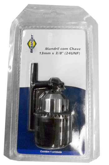 Mandril 13mm x 3/8x24 C/Chave BRASFORT 7403
